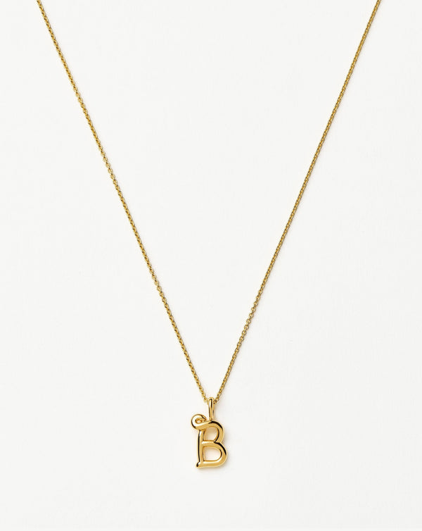 missoma Curly Molten Mini Initial Necklace - B | 18ct Gold Vermeil