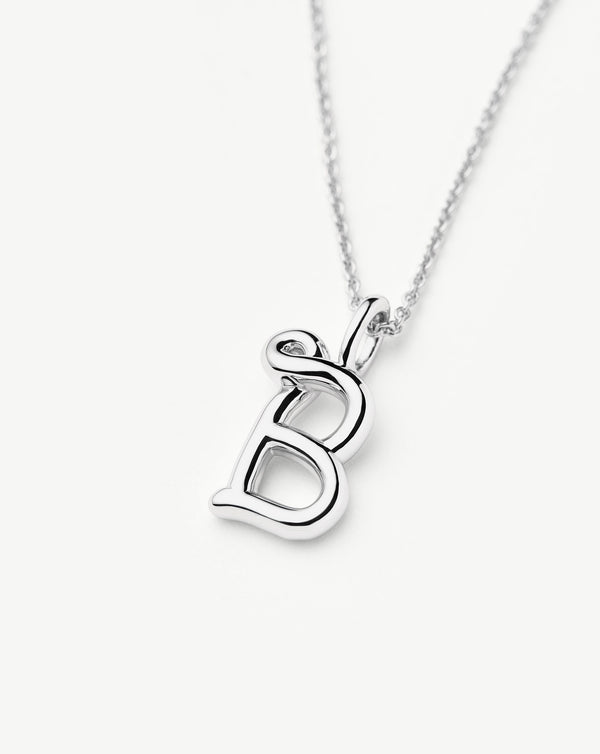 Missoma Curly Molten Mini Initial Necklace - B | Sterling Silver