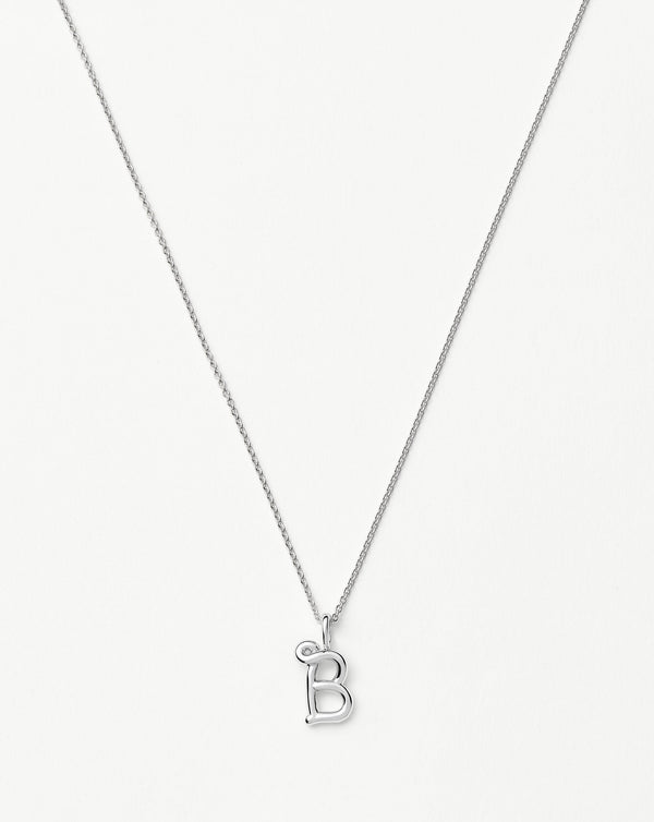 missoma Curly Molten Mini Initial Necklace - B | Sterling Silver