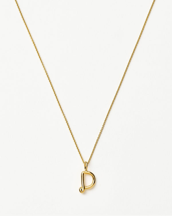 missoma Curly Molten Mini Initial Necklace - D | 18ct Gold Vermeil