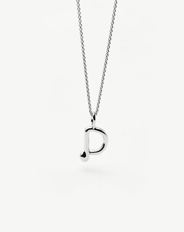 Missoma Curly Molten Mini Initial Necklace - D | Sterling Silver