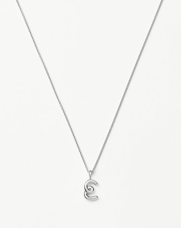 missoma Curly Molten Mini Initial Necklace - E | Sterling Silver