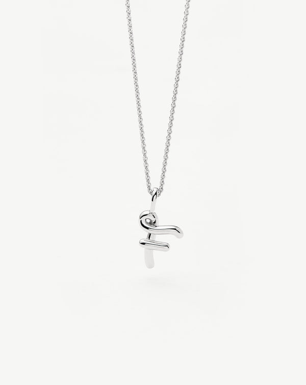 Missoma Curly Molten Mini Initial Necklace - F | Sterling Silver