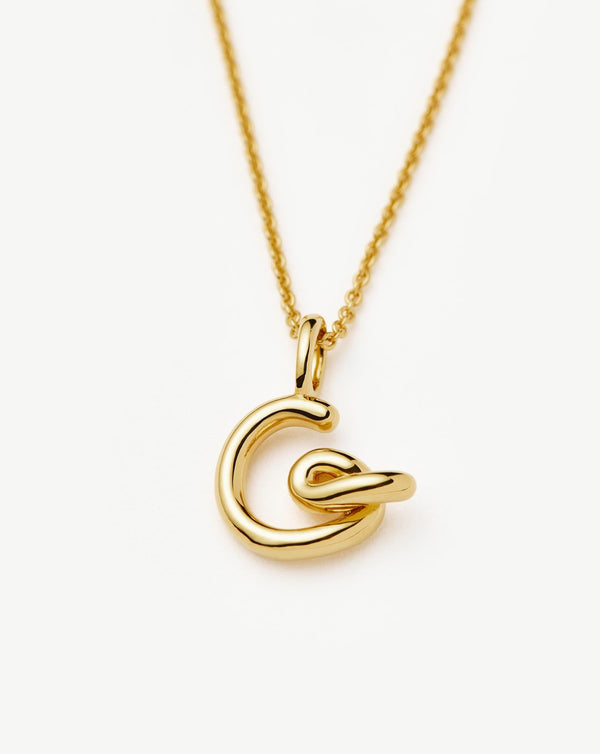 Missoma Curly Molten Mini Initial Necklace - G | 18ct Gold Vermeil