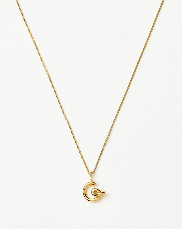 missoma Curly Molten Mini Initial Necklace - G | 18ct Gold Vermeil