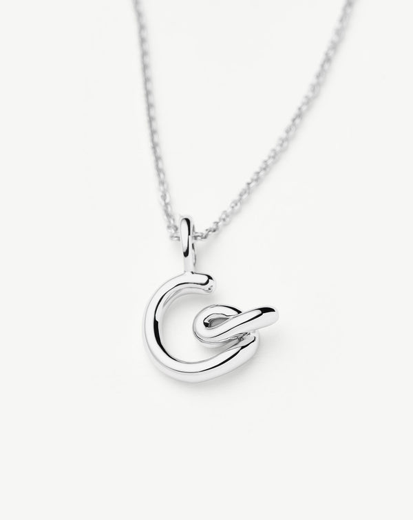 Missoma Curly Molten Mini Initial Necklace - G | Sterling Silver