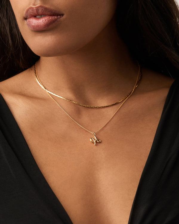 Missoma Curly Molten Mini Initial Necklace - H | 18ct Gold Vermeil
