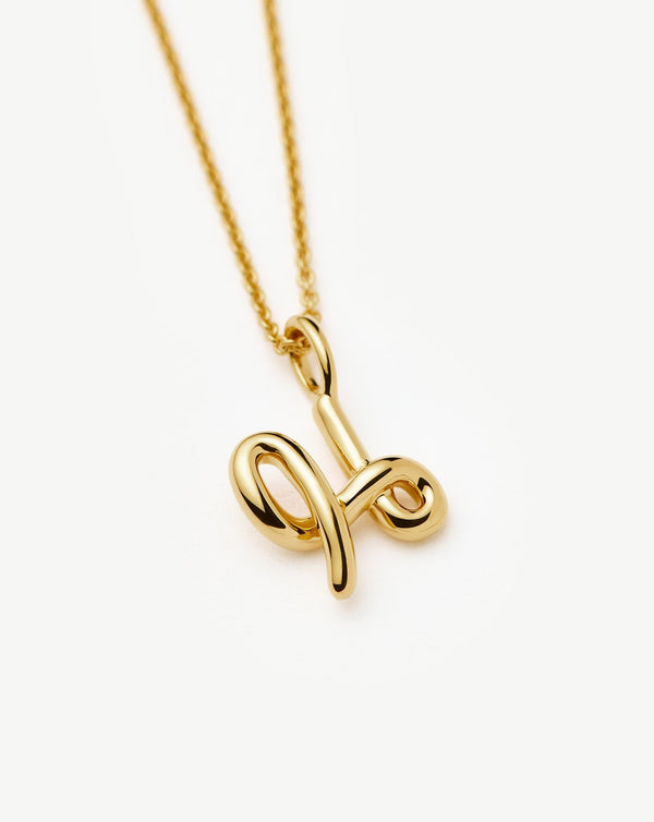 Missoma Curly Molten Mini Initial Necklace - H | 18ct Gold Vermeil