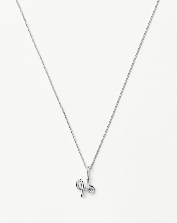 missoma Curly Molten Mini Initial Necklace - H | Sterling Silver