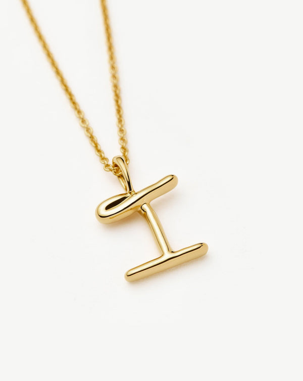 Missoma Curly Molten Mini Initial Necklace - I | 18ct Gold Vermeil