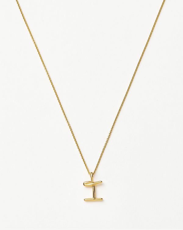 missoma Curly Molten Mini Initial Necklace - I | 18ct Gold Vermeil