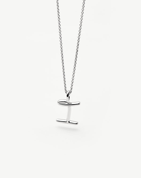 Missoma Curly Molten Mini Initial Necklace - I | Sterling Silver