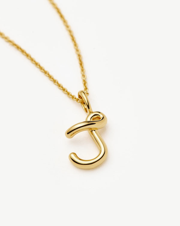 Missoma Curly Molten Mini Initial Necklace - J | 18ct Gold Vermeil