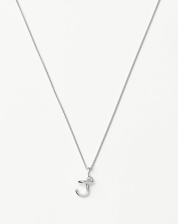 missoma Curly Molten Mini Initial Necklace - J | Sterling Silver