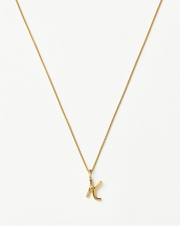 missoma Curly Molten Mini Initial Necklace - K | 18ct Gold Vermeil