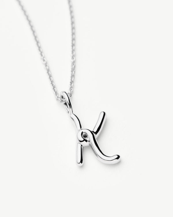 Missoma Curly Molten Mini Initial Necklace - K | Sterling Silver