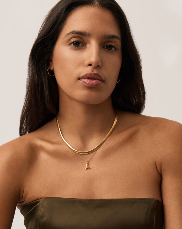 Missoma Curly Molten Mini Initial Necklace - L | 18ct Gold Vermeil
