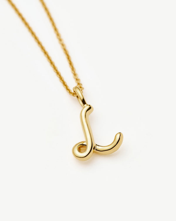 Missoma Curly Molten Mini Initial Necklace - L | 18ct Gold Vermeil