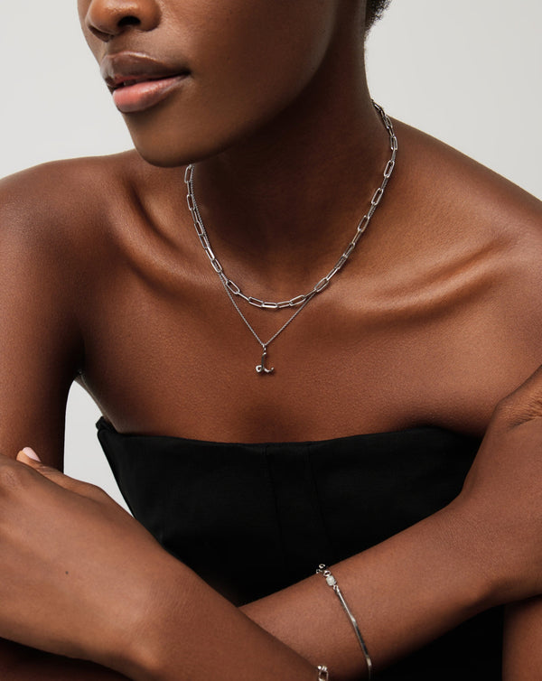 Missoma Curly Molten Mini Initial Necklace - L | Sterling Silver