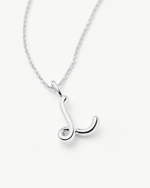 Missoma Curly Molten Mini Initial Necklace - L | Sterling Silver