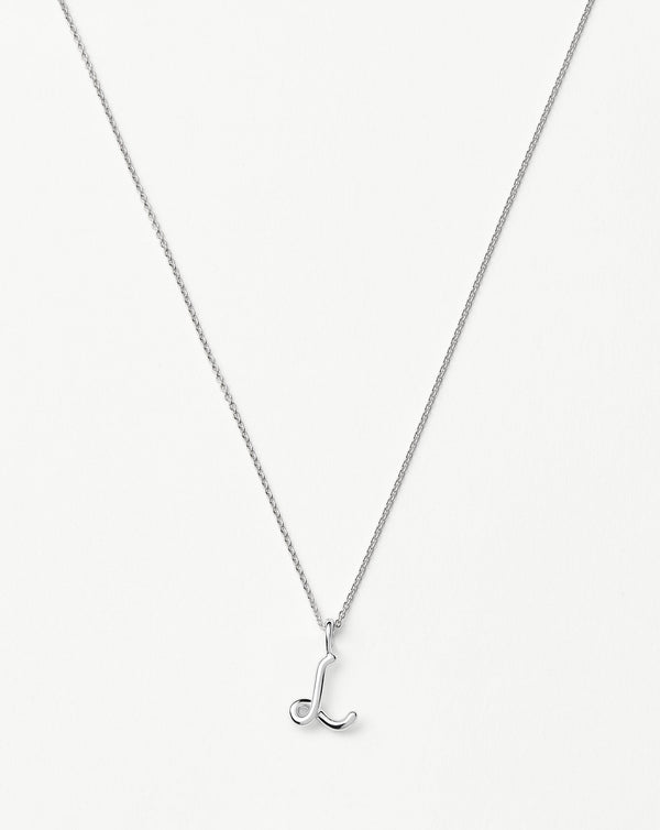 missoma Curly Molten Mini Initial Necklace - L | Sterling Silver