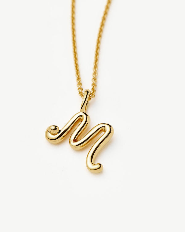 Missoma Curly Molten Mini Initial Necklace - M | 18ct Gold Vermeil