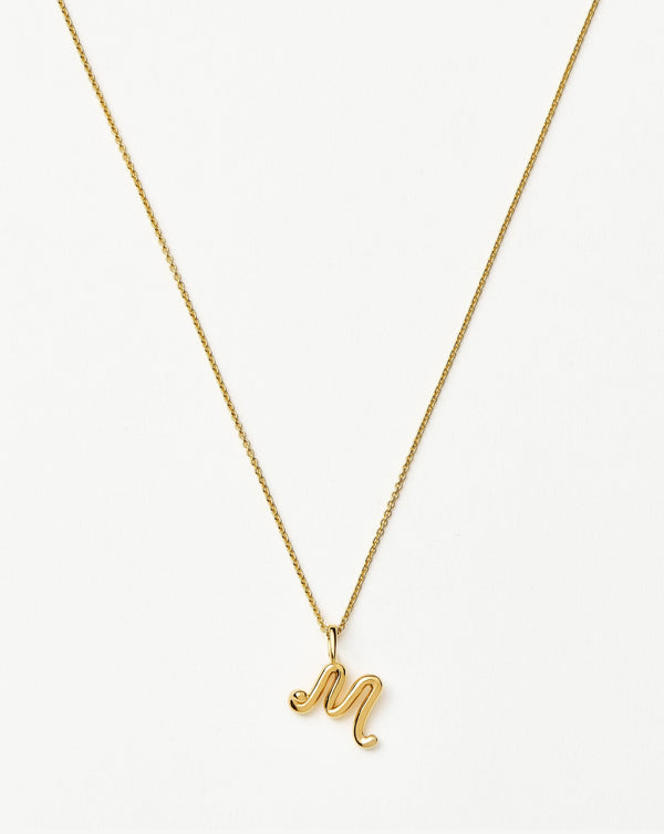 missoma Curly Molten Mini Initial Necklace - M | 18ct Gold Vermeil