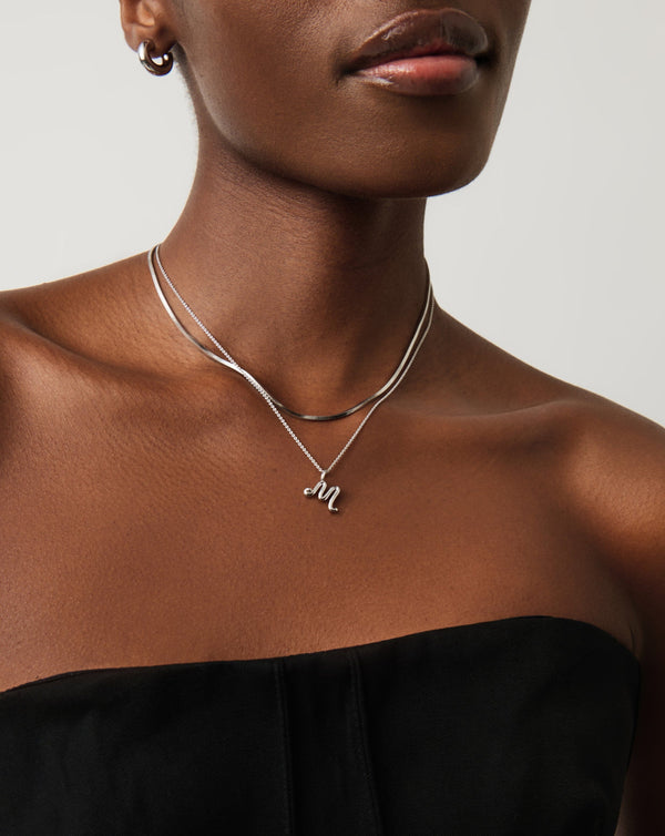 Missoma Curly Molten Mini Initial Necklace - M | Sterling Silver