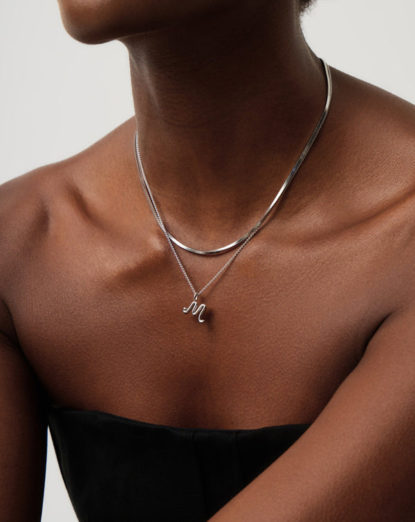 Missoma Curly Molten Mini Initial Necklace - M | Sterling Silver