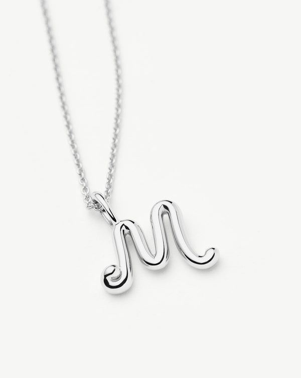 Missoma Curly Molten Mini Initial Necklace - M | Sterling Silver