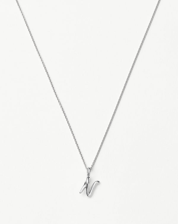 missoma Curly Molten Mini Initial Necklace - N | Sterling Silver
