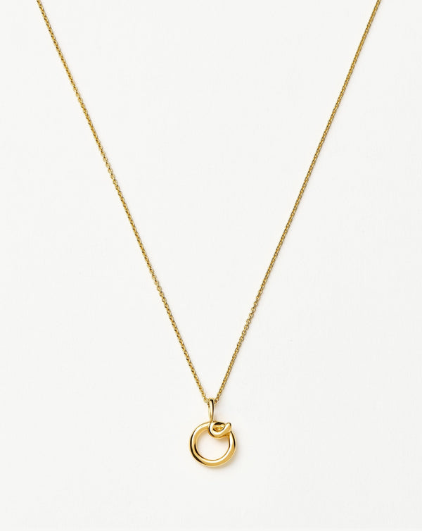 missoma Curly Molten Mini Initial Necklace - O | 18ct Gold Vermeil