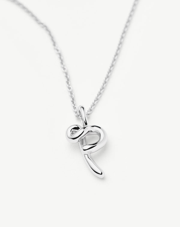 Missoma Curly Molten Mini Initial Necklace - P | Sterling Silver