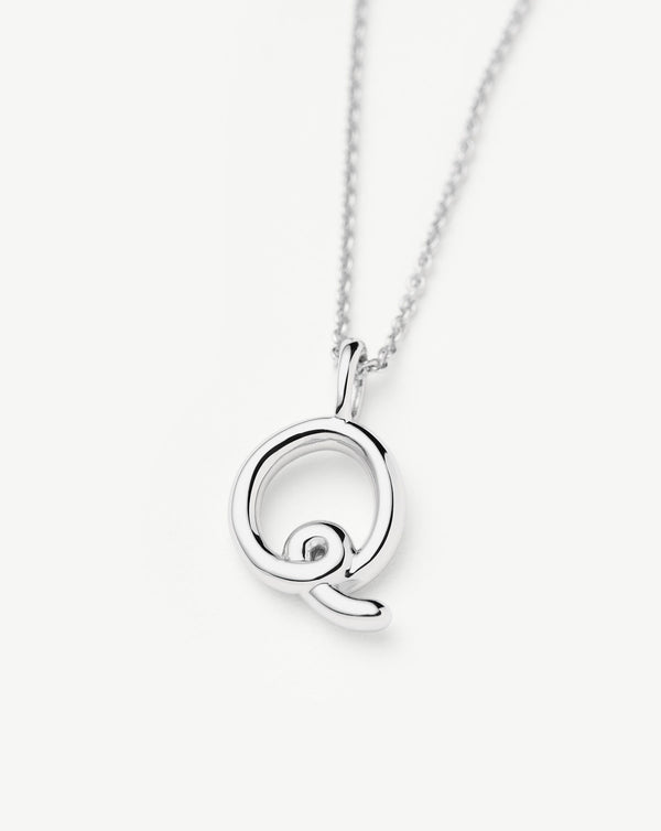 Missoma Curly Molten Mini Initial Necklace - Q | Sterling Silver
