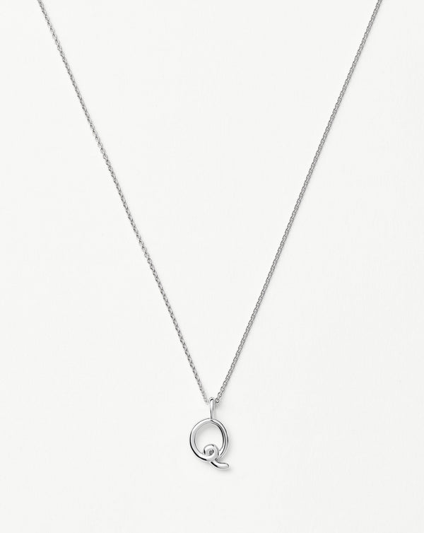 missoma Curly Molten Mini Initial Necklace - Q | Sterling Silver
