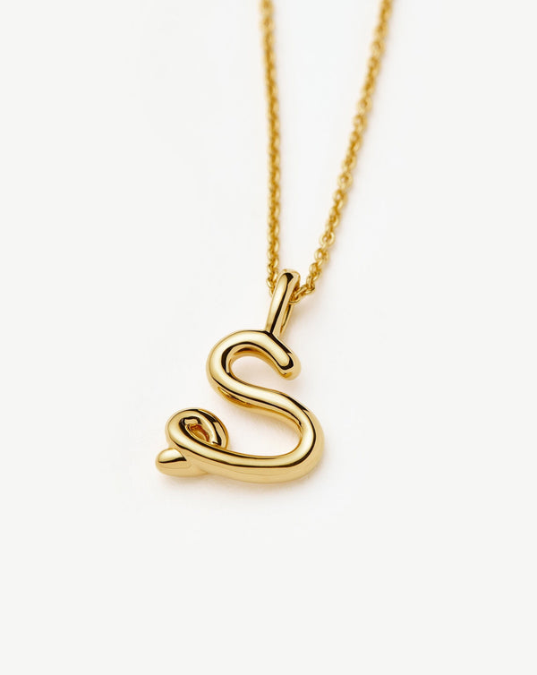 Missoma Curly Molten Mini Initial Necklace - S | 18ct Gold Vermeil