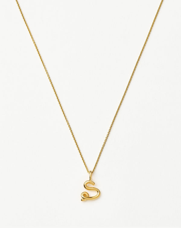 missoma Curly Molten Mini Initial Necklace - S | 18ct Gold Vermeil