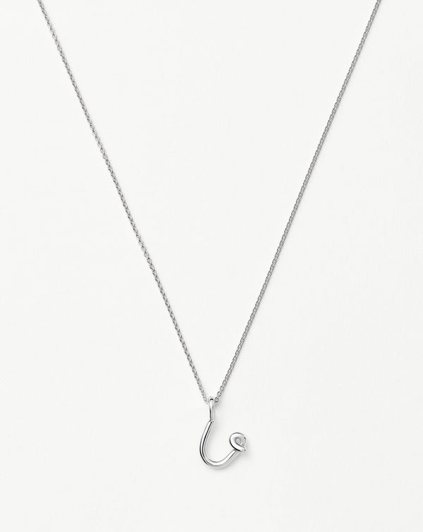 missoma Curly Molten Mini Initial Necklace - U | Sterling Silver
