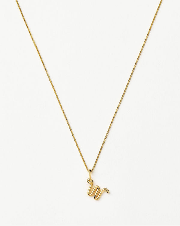 missoma Curly Molten Mini Initial Necklace - W | 18ct Gold Vermeil