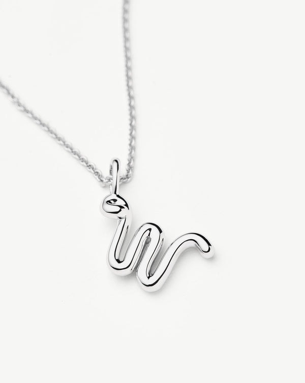 Missoma Curly Molten Mini Initial Necklace - W | Sterling Silver