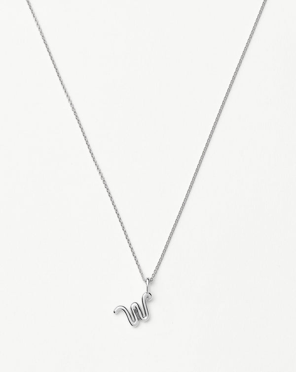 missoma Curly Molten Mini Initial Necklace - W | Sterling Silver