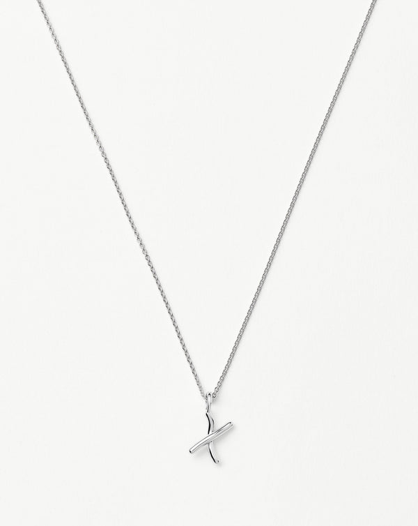 missoma Curly Molten Mini Initial Necklace - X | Sterling Silver