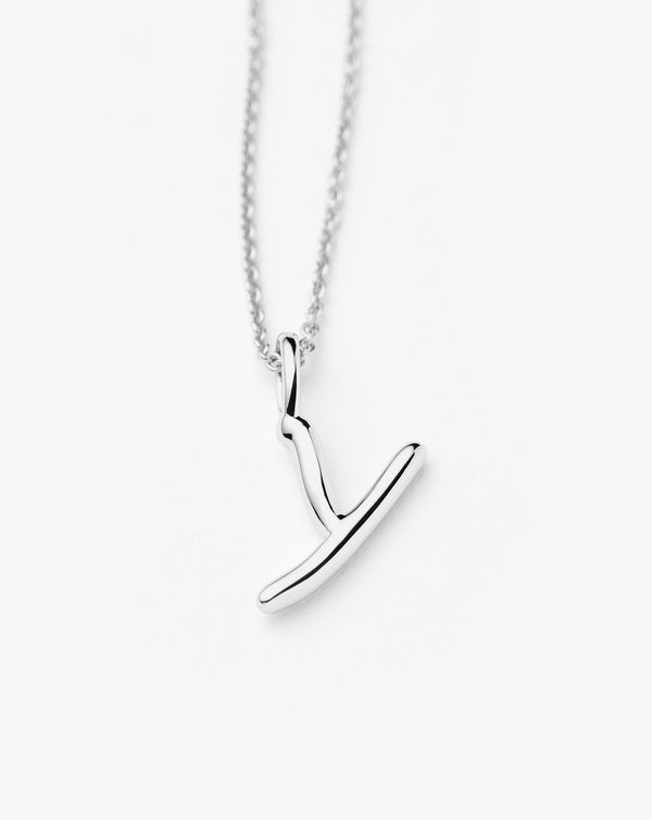 Missoma Curly Molten Mini Initial Necklace - Y | Sterling Silver