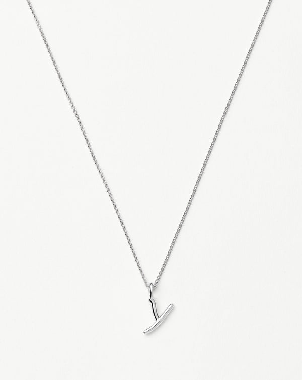 missoma Curly Molten Mini Initial Necklace - Y | Sterling Silver