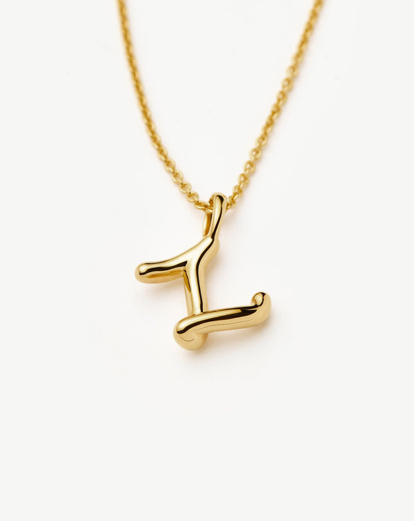 Missoma Curly Molten Mini Initial Necklace - Z | 18ct Gold Vermeil