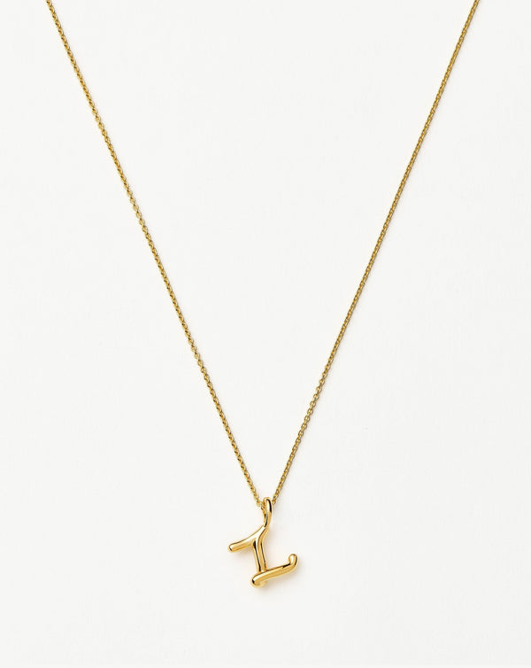 missoma Curly Molten Mini Initial Necklace - Z | 18ct Gold Vermeil