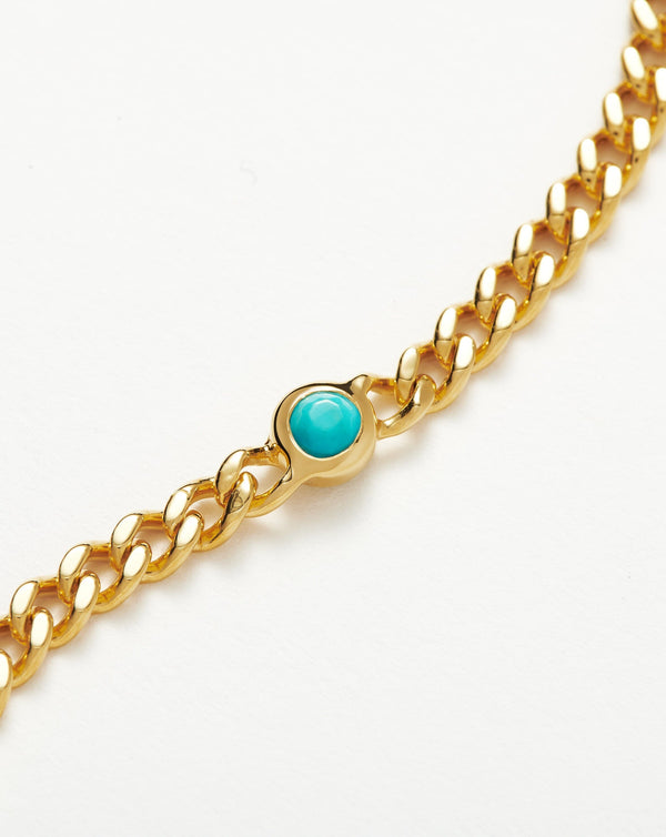 Missoma December Birthstone Chain Bracelet | 18ct Gold Vermeil/Turquoise