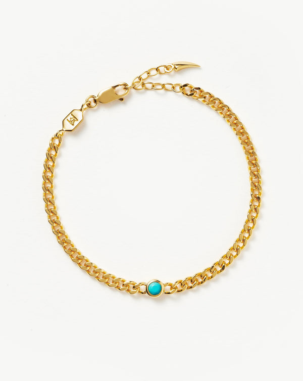 missoma December Birthstone Chain Bracelet | 18ct Gold Vermeil/Turquoise