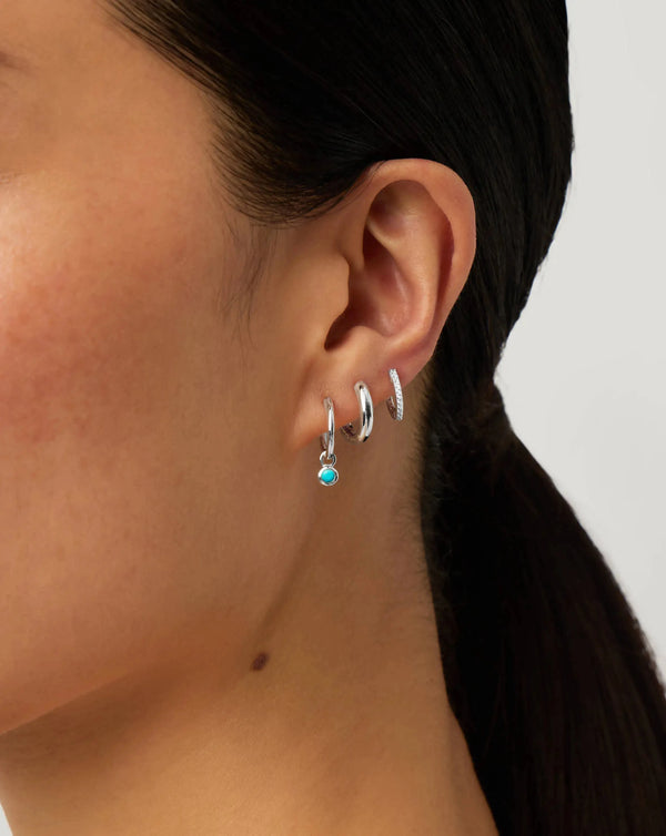 Missoma December Birthstone Mini Charm Hoop Earrings UK