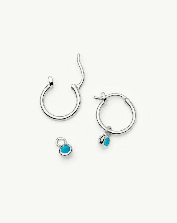 missoma December Birthstone Mini Charm Hoop Earrings UK